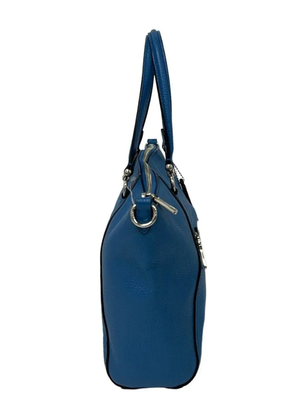 COACH Prairie Satchel Polished Pebbled Leather 58874 Blue Leather Handbag